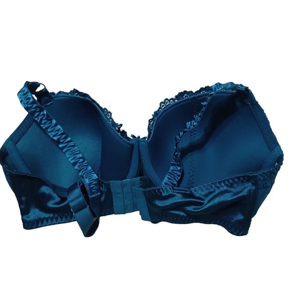 Secret Treasures Blue Green Lace Underwire Bra Sz 38D Nylon & Spandex Padded - Picture 7 of 9